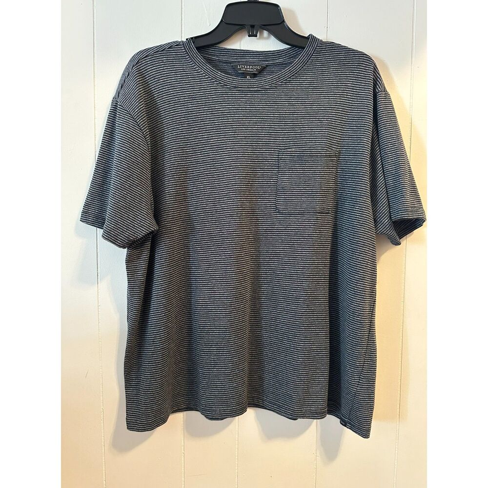 Liverpool Los Angeles Classic Crew Neck Grey/Blue Front Pocket Woman's XL Tshirt